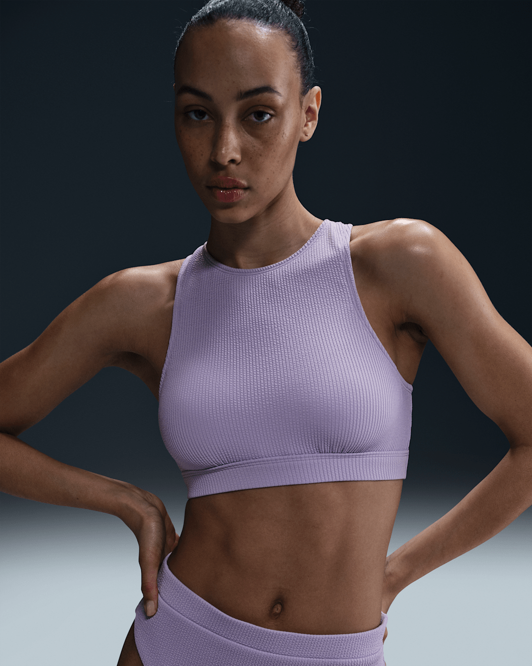 Nike Swim Elevated Essential Women's High-Neck Bikini Top - Hydrangeas