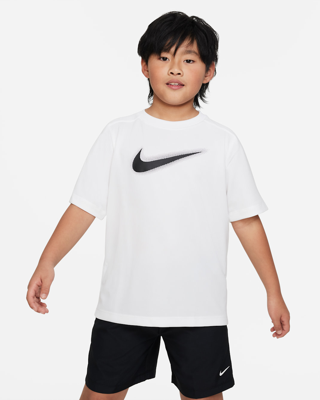 Nike Multi Older Kids' (Boys') Dri-FIT Graphic Training Top - White/Black