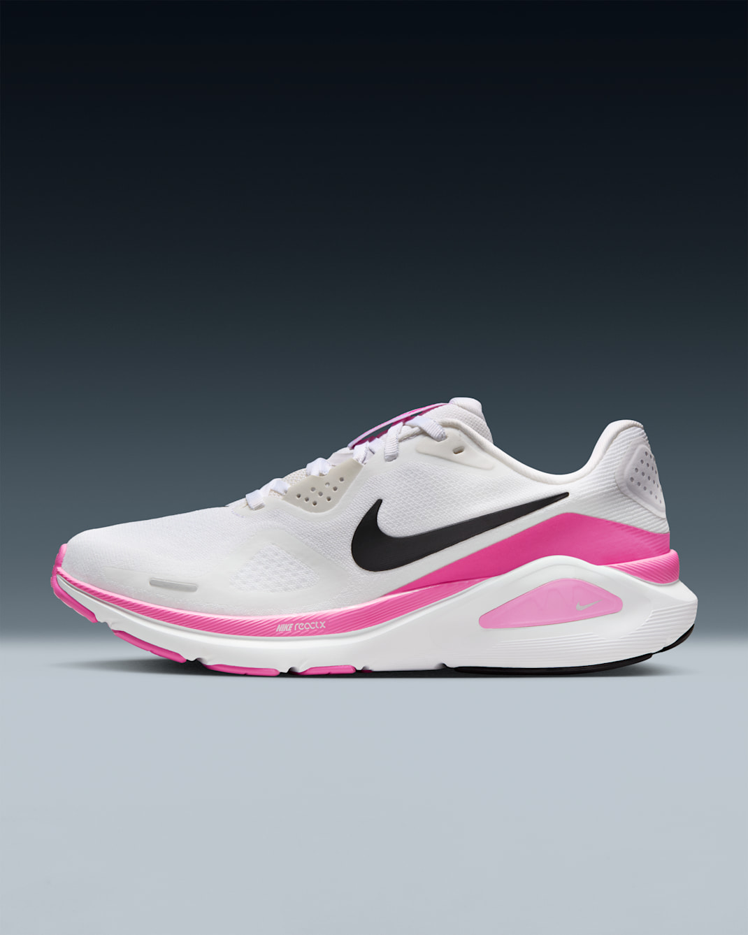 Nike Structure 26 Women's Road Running Shoes - White/Playful Pink/Metallic Silver/Black