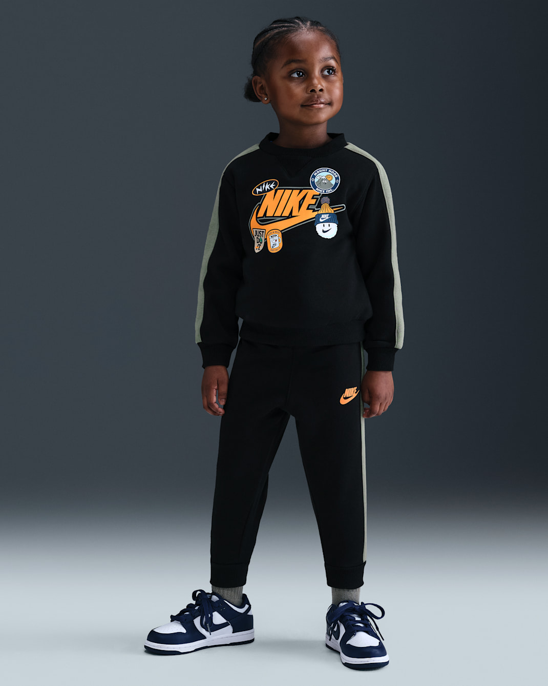 나이키 베이비 투피스 플리스 팬츠 세트 - 블랙