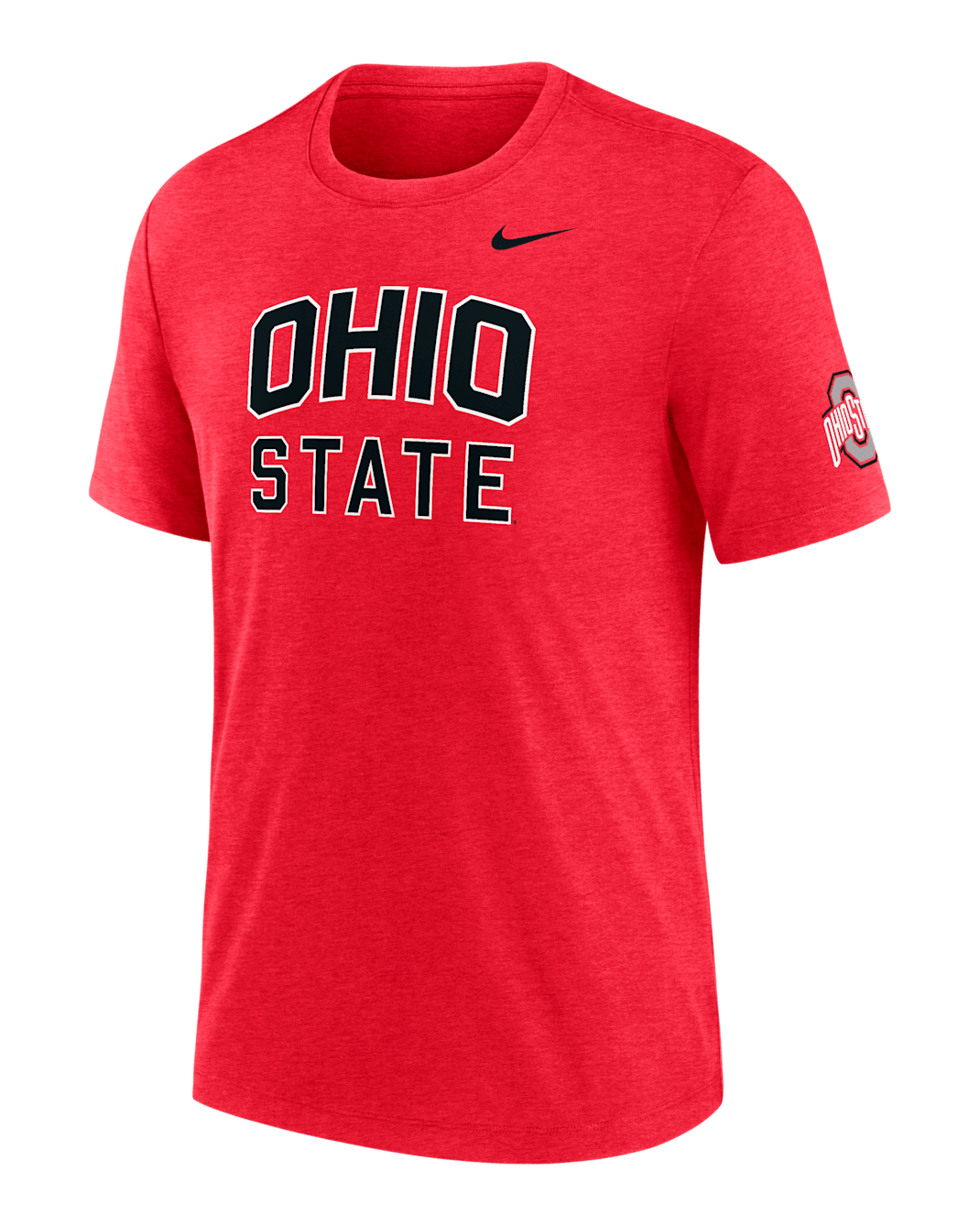 Ohio State Campus Collegiate Block Men's Nike College T-Shirt - Red Heather