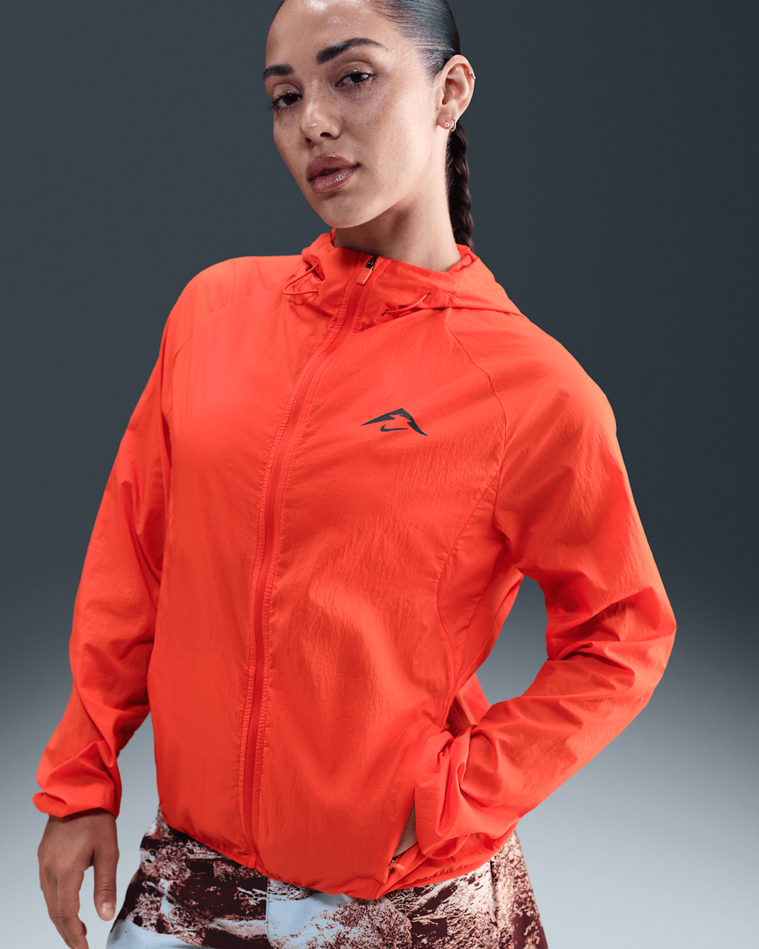 Nike Trail Women's Repel Running Jacket - Picante Red/Pearl White/Black