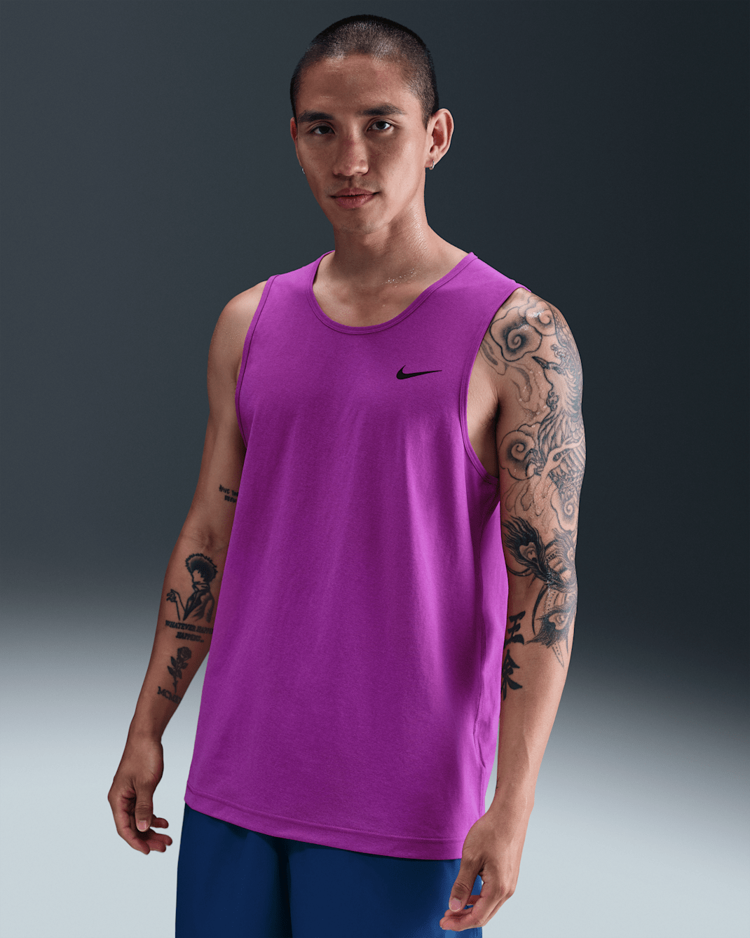 เสื้อกล้ามฟิตเนสแขนกุดผู้ชาย Nike Dri-FIT Hyverse - Vivid Purple/ดำ