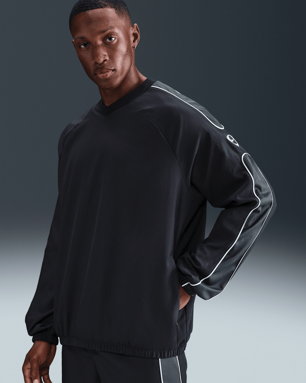 Chamarra de fútbol Dri-FIT para hombre Nike Academy+ - Negro/Antracita/Blanco/Blanco