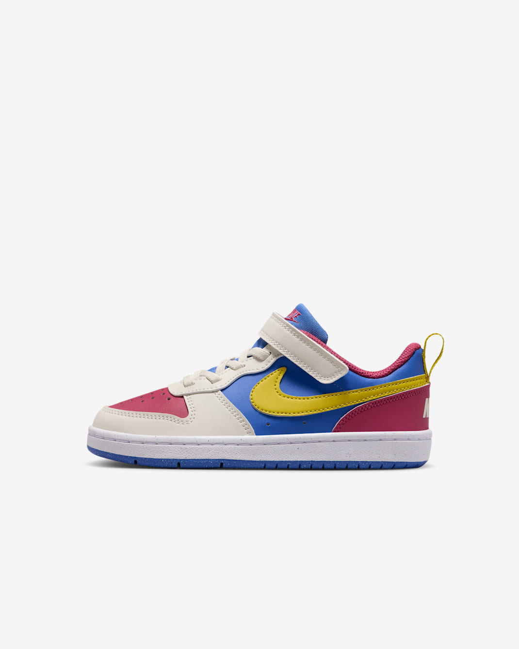 Nike Court Borough Low Recraft Little Kids' Shoes - Sweet Beet/Soft Pearl/Comet Blue/Bright Citron