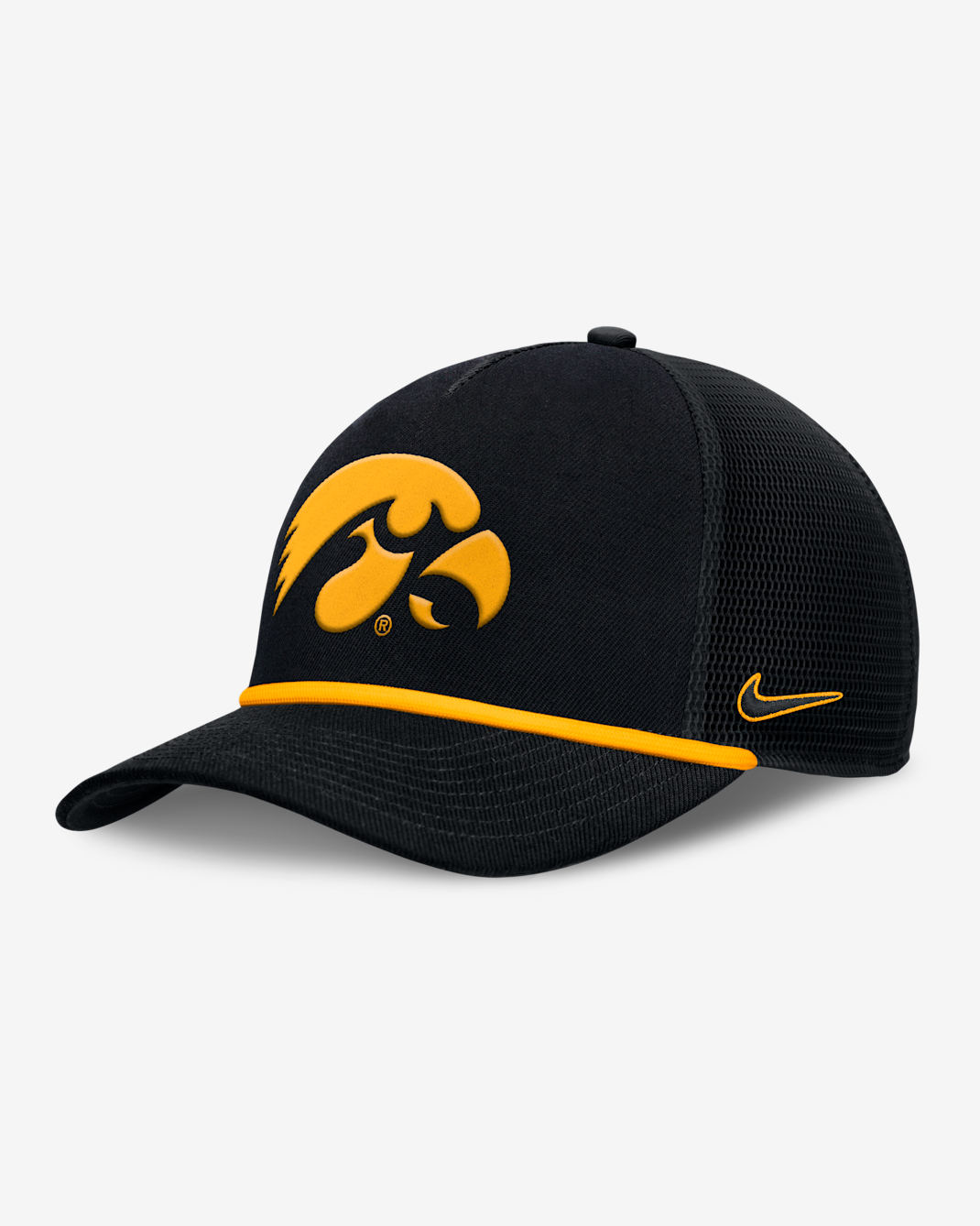 Gorra de rejilla universitaria Nike ajustable para hombre Iowa Primetime Rise - Negro