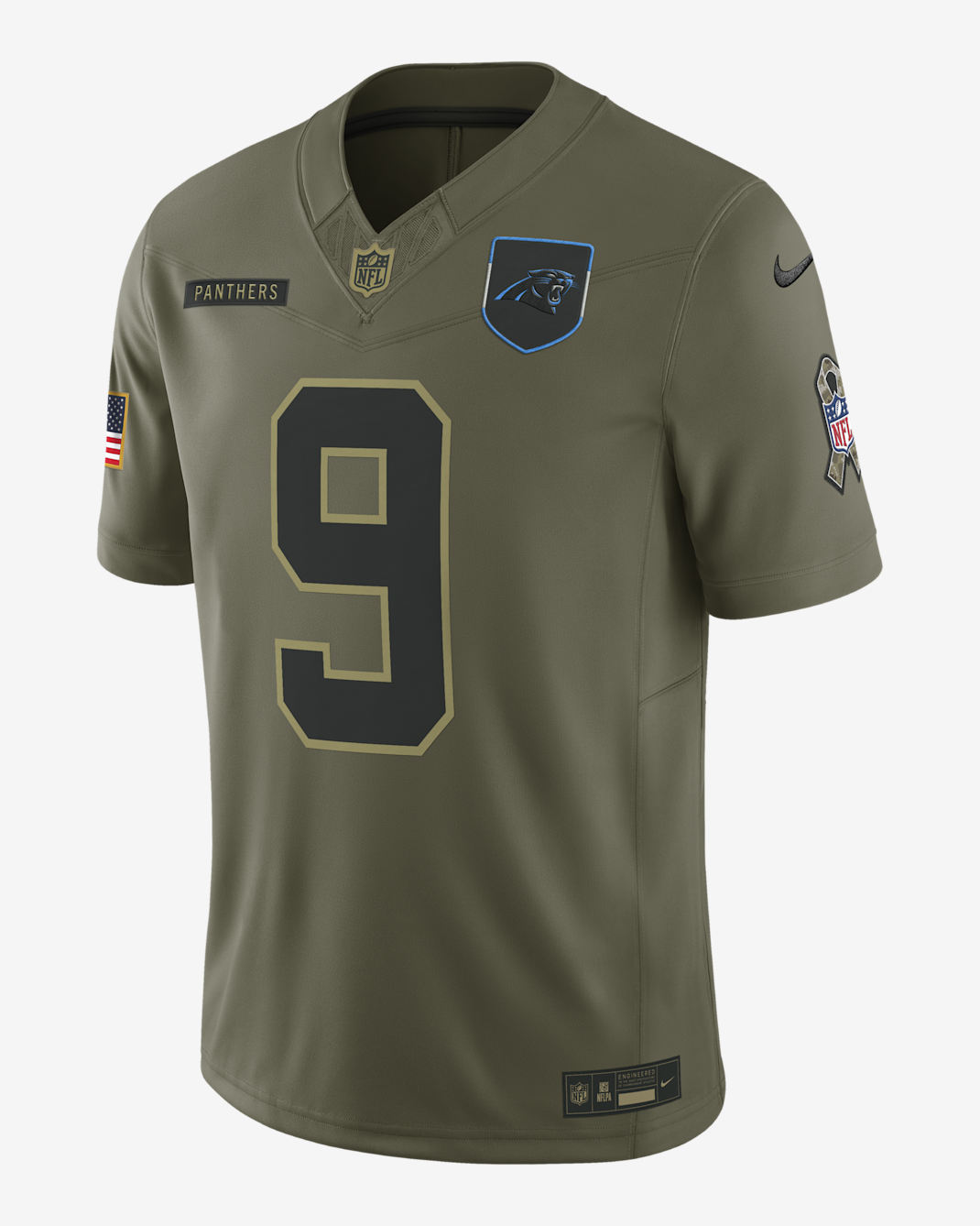 Jersey Nike Dri-FIT de la NFL Limited para hombre Bryce Young Carolina Panthers Salute to Service - Oliva