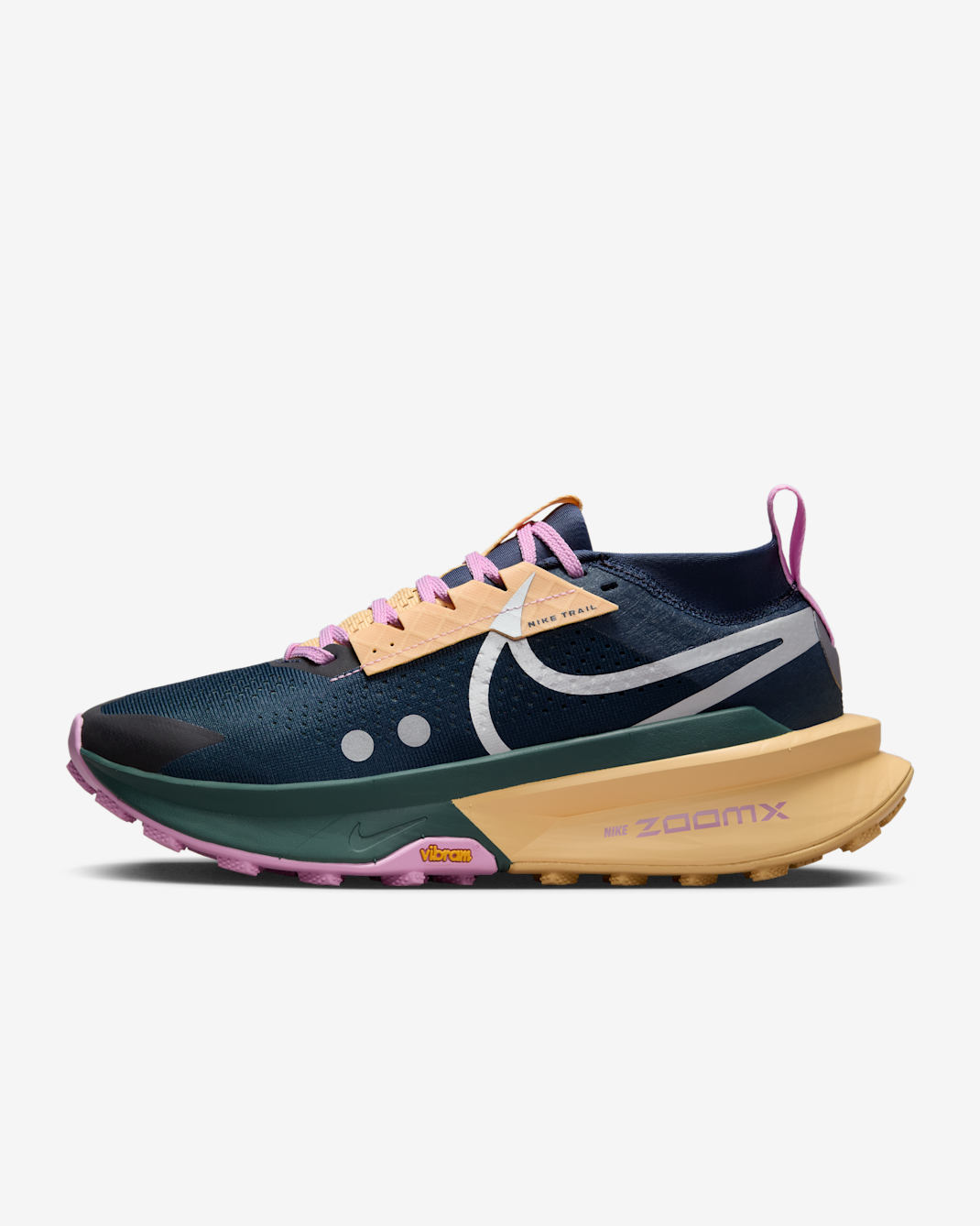 Nike Zegama 2 Women's Trail-Running Shoes - Armoury Navy/Celestial Gold/Vintage Green/Metallic Silver