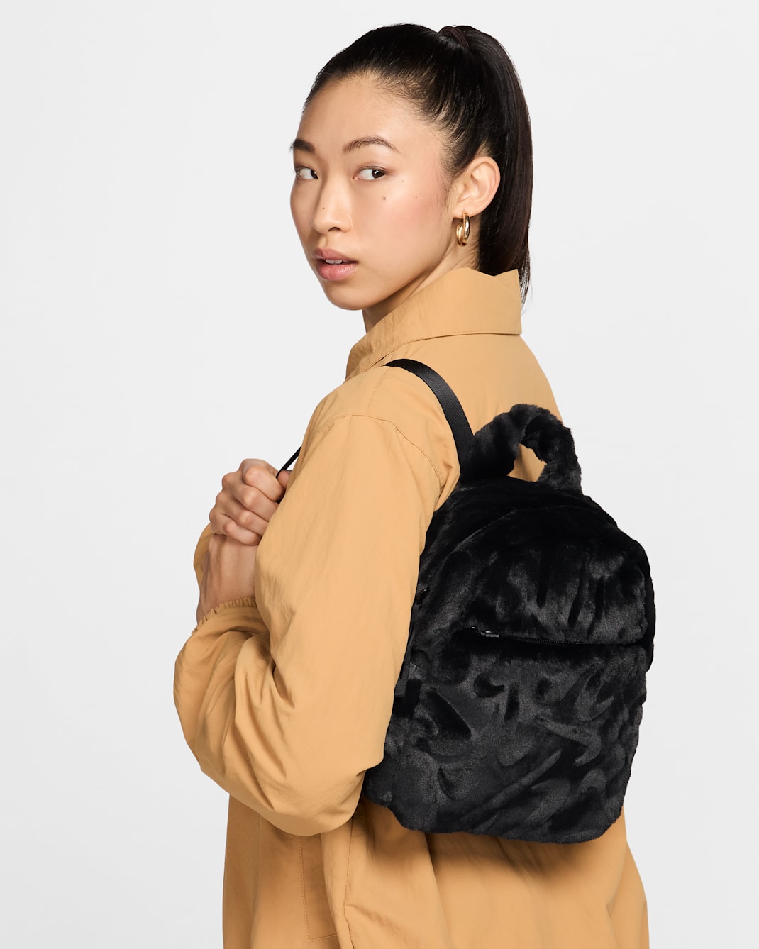 Minimochila de piel sintética (6 L) Nike Sportswear Futura - Negro/Negro/Negro