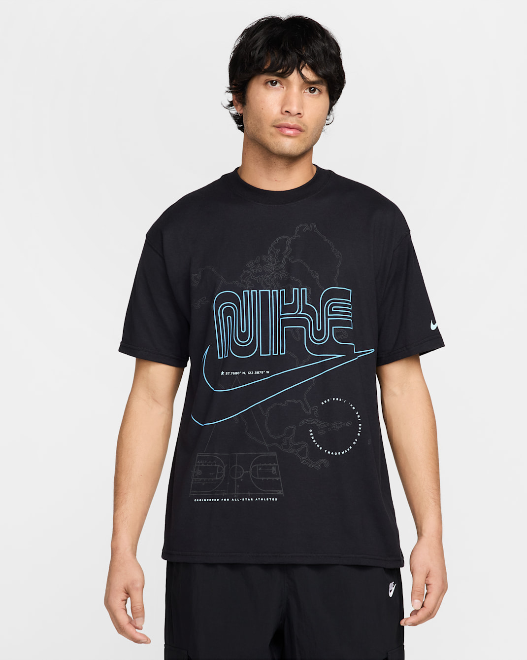 Playera Max90 para hombre Nike Sportswear - Negro/Azul universitario/Azul glacial