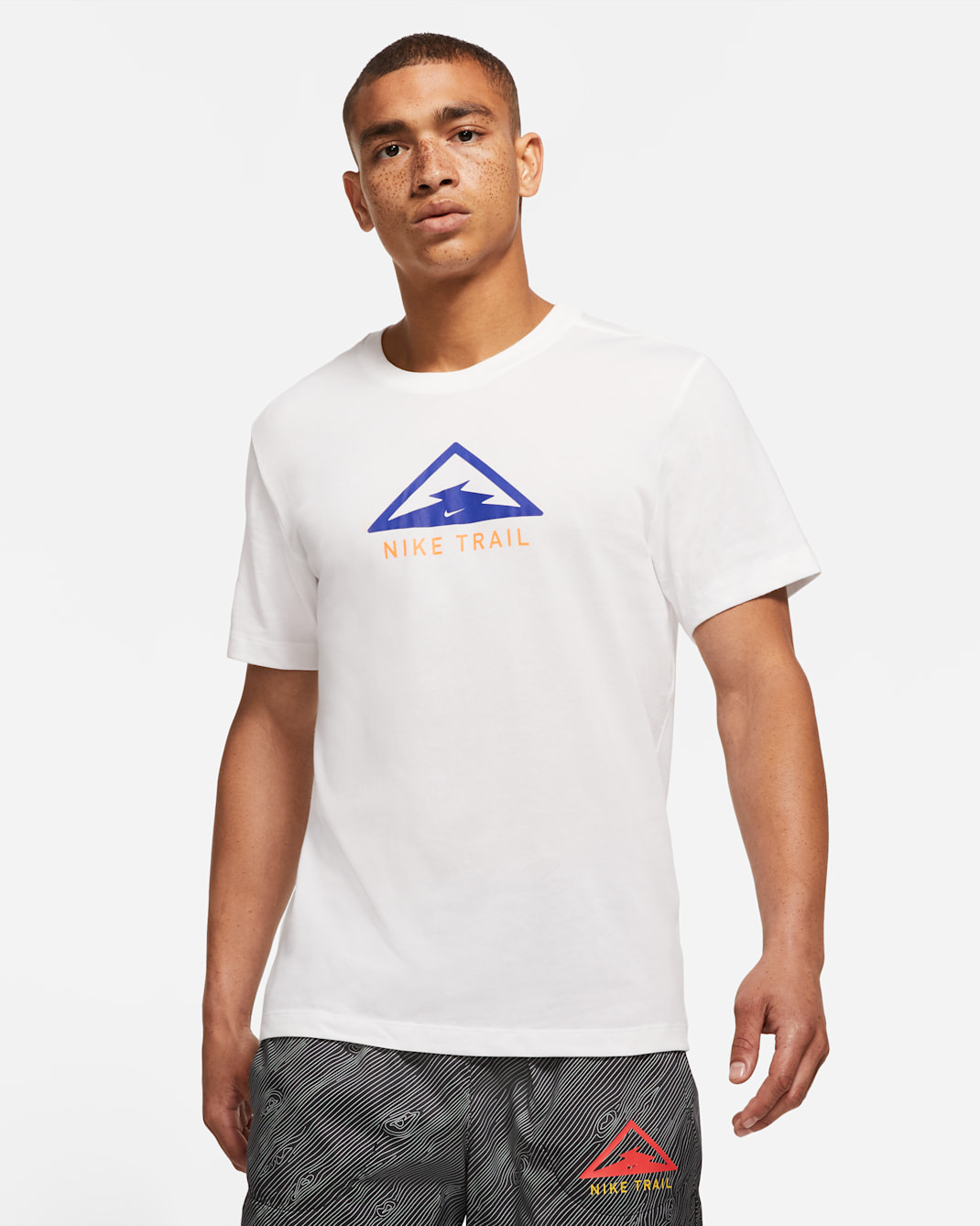 Nike Dri-FIT Trail Men's Trail Running T-Shirt - White/Astronomy Blue