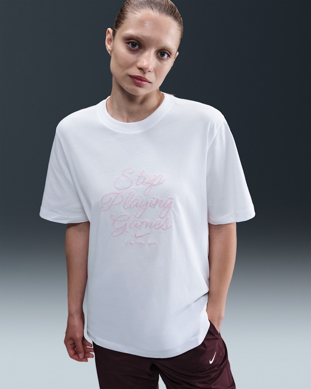 Nike Sportswear Women's T-Shirt - White/Pink Foam