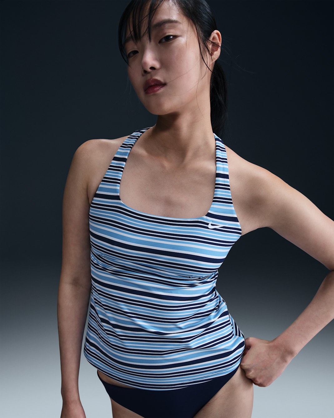 Nike Swim Women's Square-Neck Tankini - Midnight Navy