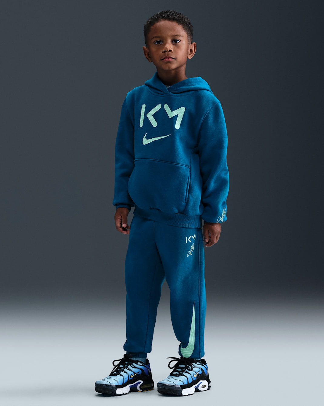 Ensemble sweat à capuche et pantalon en Fleece Kylian Mbappé pour enfant - Green Abyss