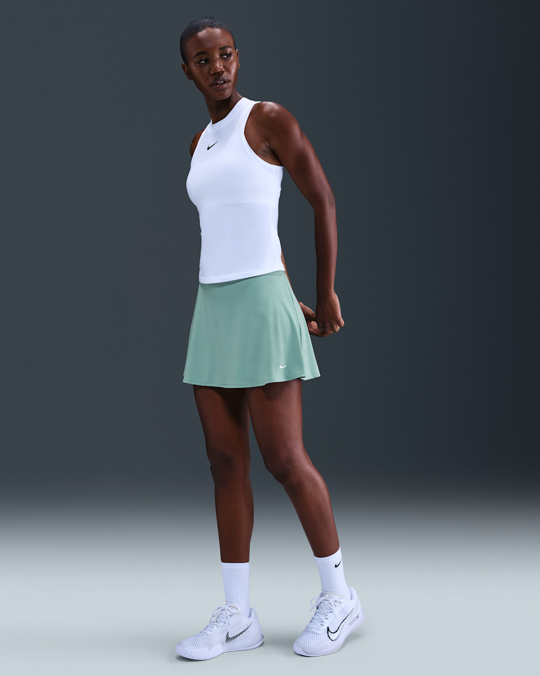 Nike Victory Women's Dri-FIT Short Flouncy Tennis Skirt - Cannon/White