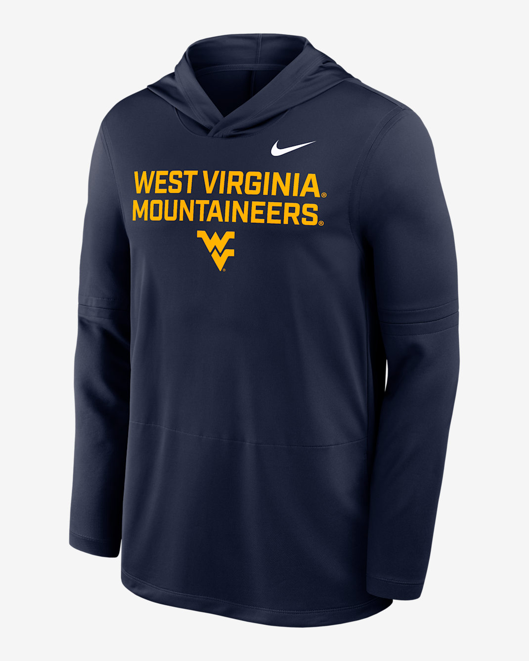 West Virginia Sideline Men's Nike Dri-FIT College Long-Sleeve Hooded Top - Navy