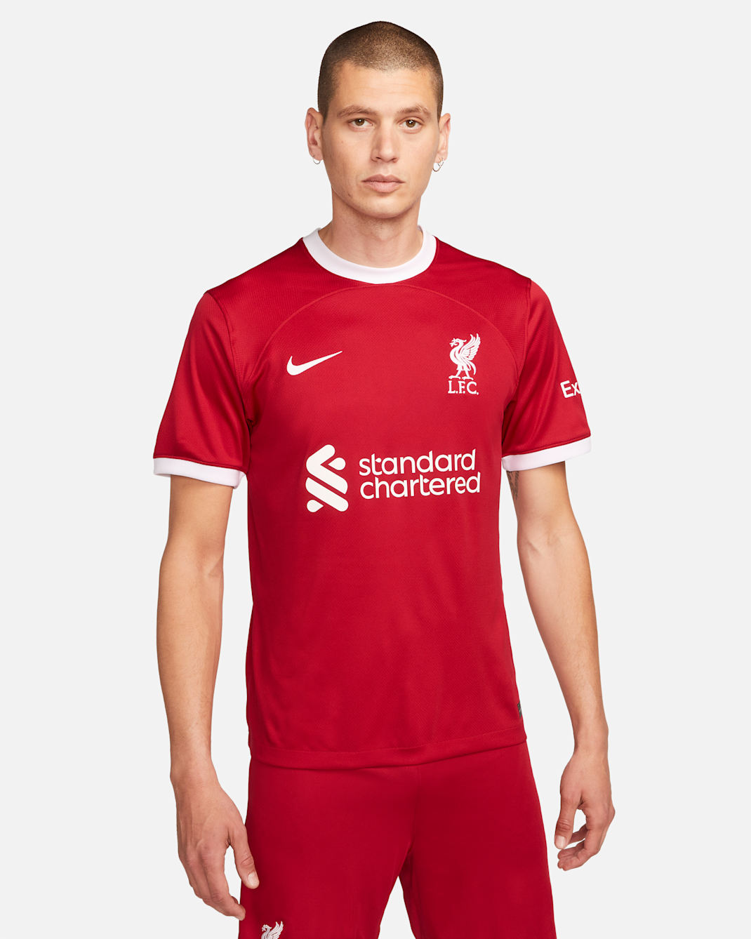 Liverpool F.C. 2023/24 Stadium Home Men's Nike Dri-FIT Football Shirt - Gym Red/White