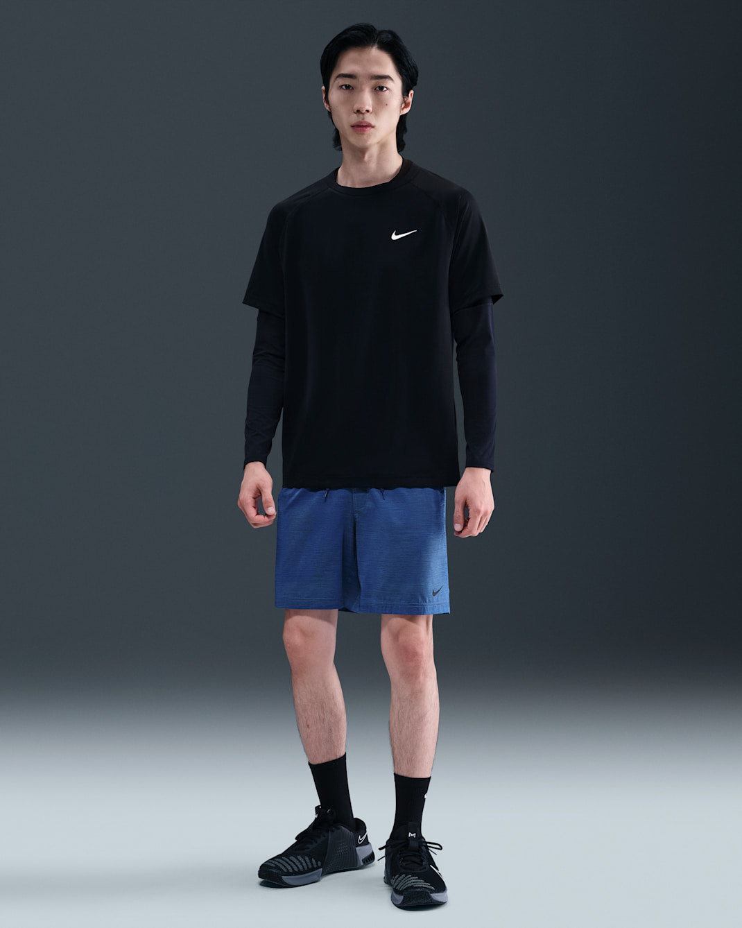 나이키 폼 남성 드라이 핏 7인치 언라인드 버서타일 쇼츠 - 코밋 블루/블루 보이드/블랙