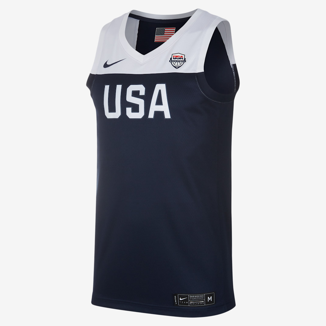 Maillot de basket États-Unis Nike (Road) pour homme - Obsidian/Obsidian