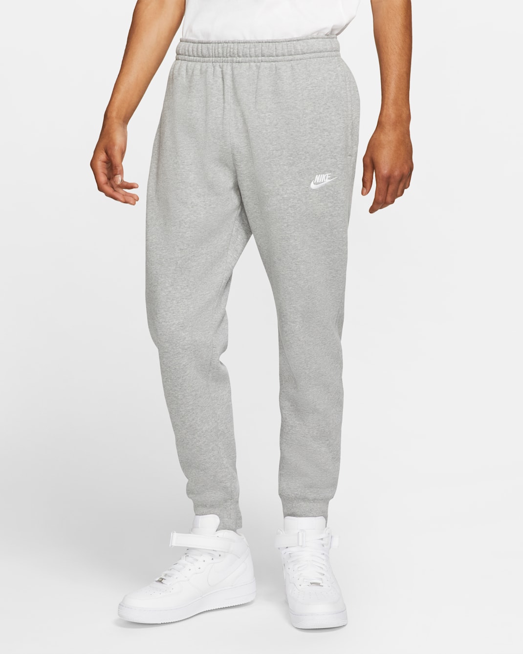 Nike Sportswear Club Fleece Joggers - Dark Grey Heather/Matte Silver/White