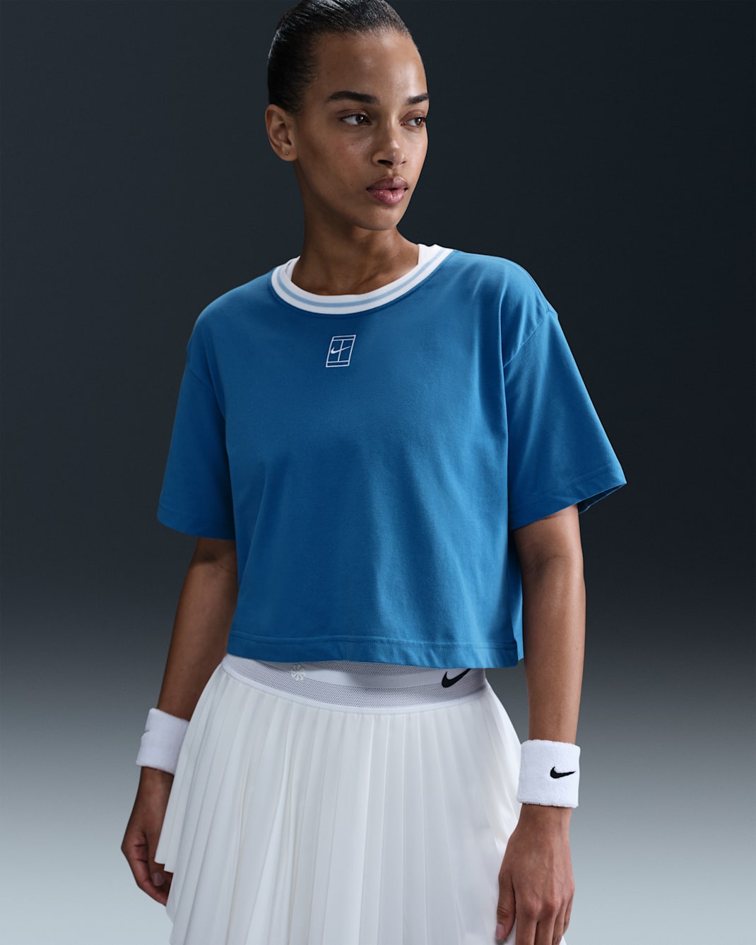 Nike Heritage Women's Dri-FIT Short-Sleeve Cropped T-Shirt - Star Blue