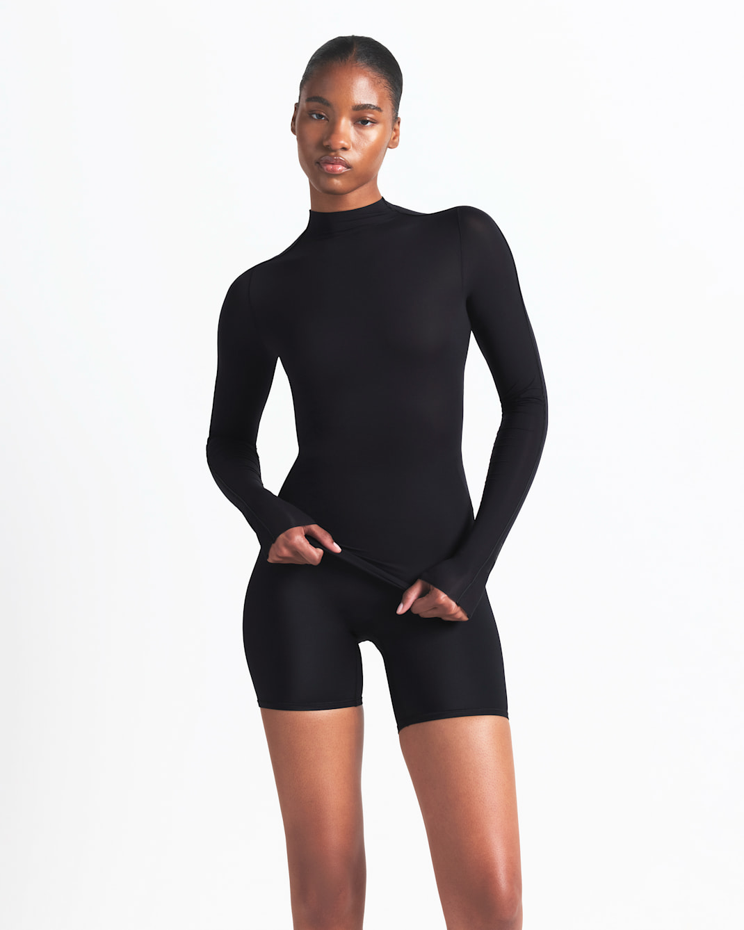 NikeSKIMS Weightless Layers Women's Mock-Neck Long-Sleeve Top - NSKM OBSIDIAN