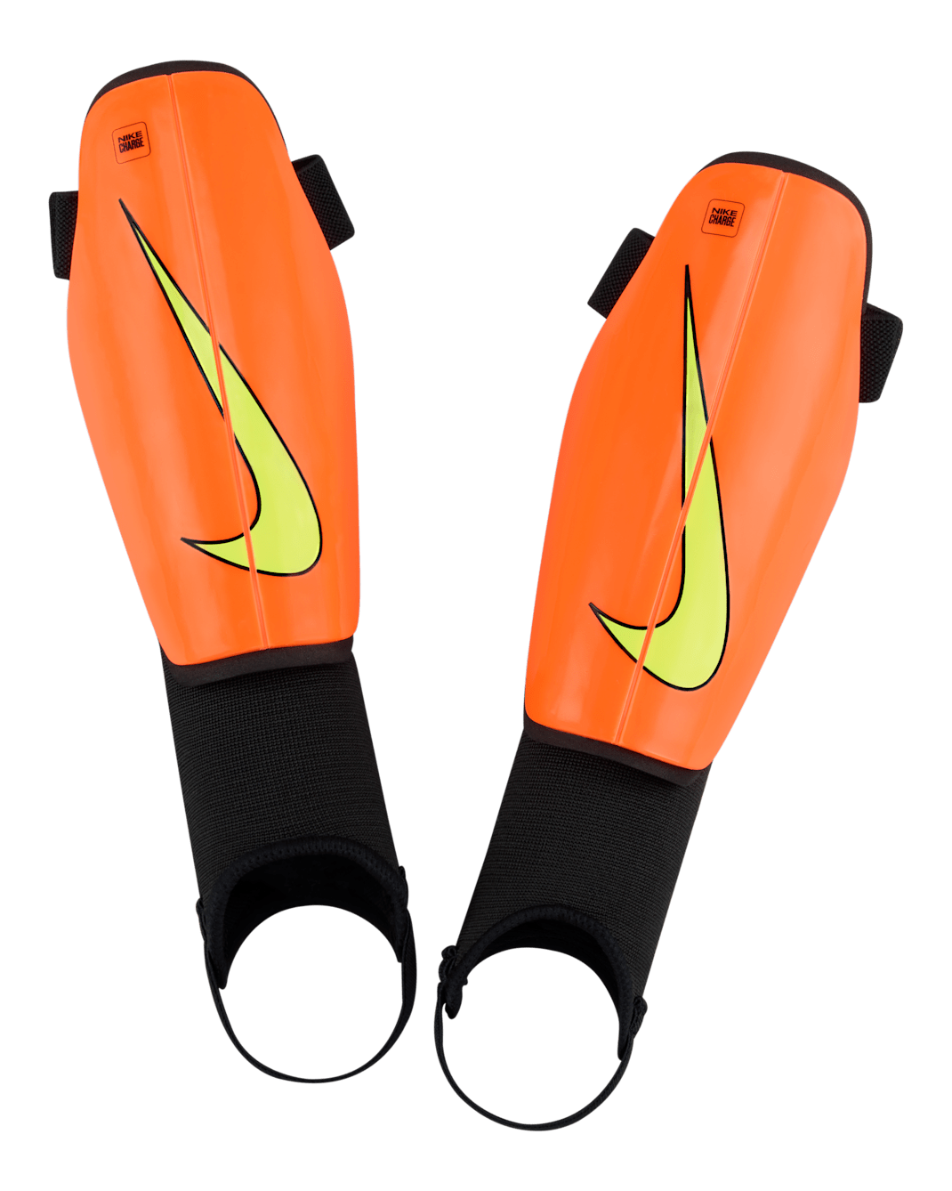 Espinilleras de fútbol para niños Nike Charge - Hipercarmesí/Negro/Volt