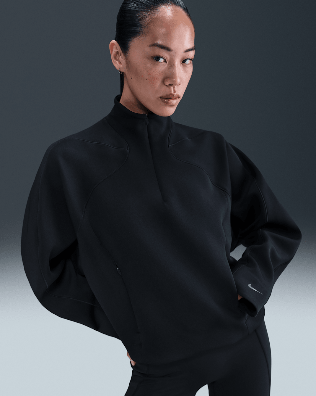 Nike Universa Women's Dri-FIT 1/4-Zip Top - Black/Black/Dark Smoke Grey