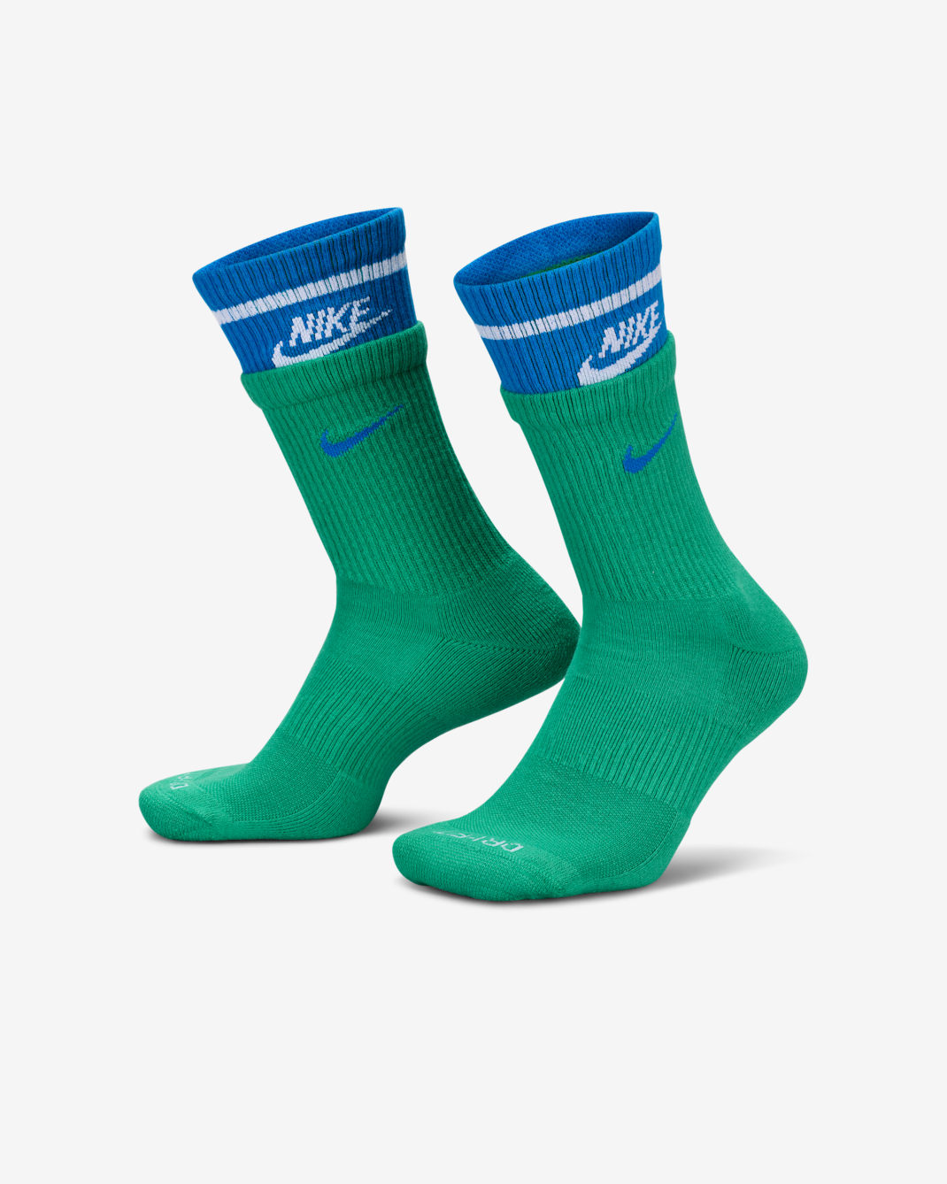 ถุงเท้าข้อยาวลดแรงกระแทก Nike Everyday Plus (1 คู่) - Stadium Green/Laser Orange/ขาว