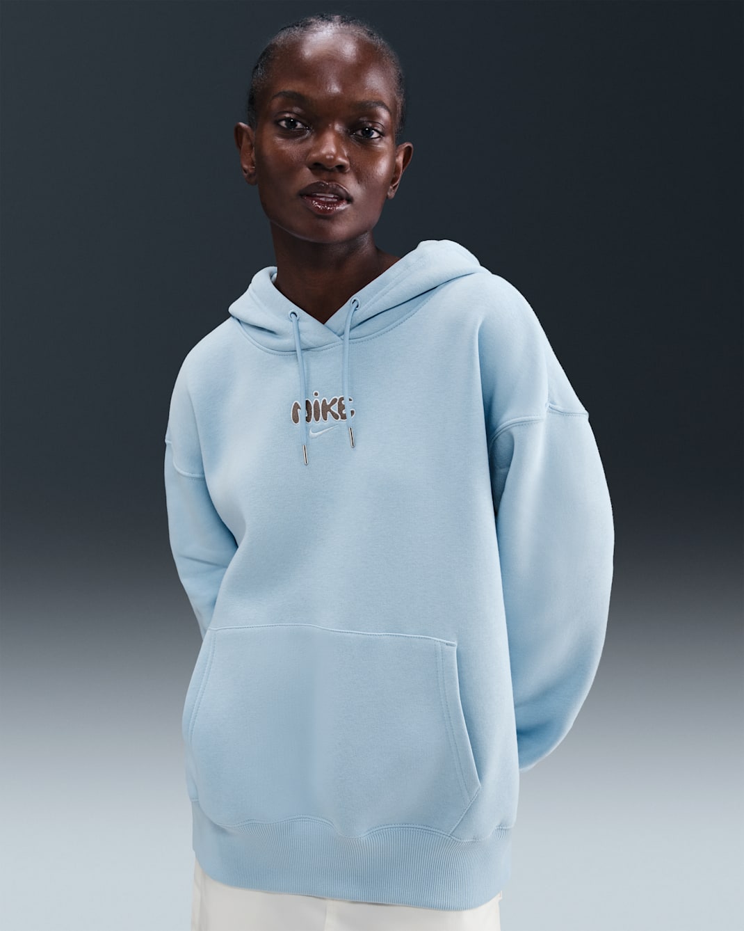 Nike Sportswear Phoenix Fleece Women's Oversized Pullover Hoodie - Light Armoury Blue/Cave Stone