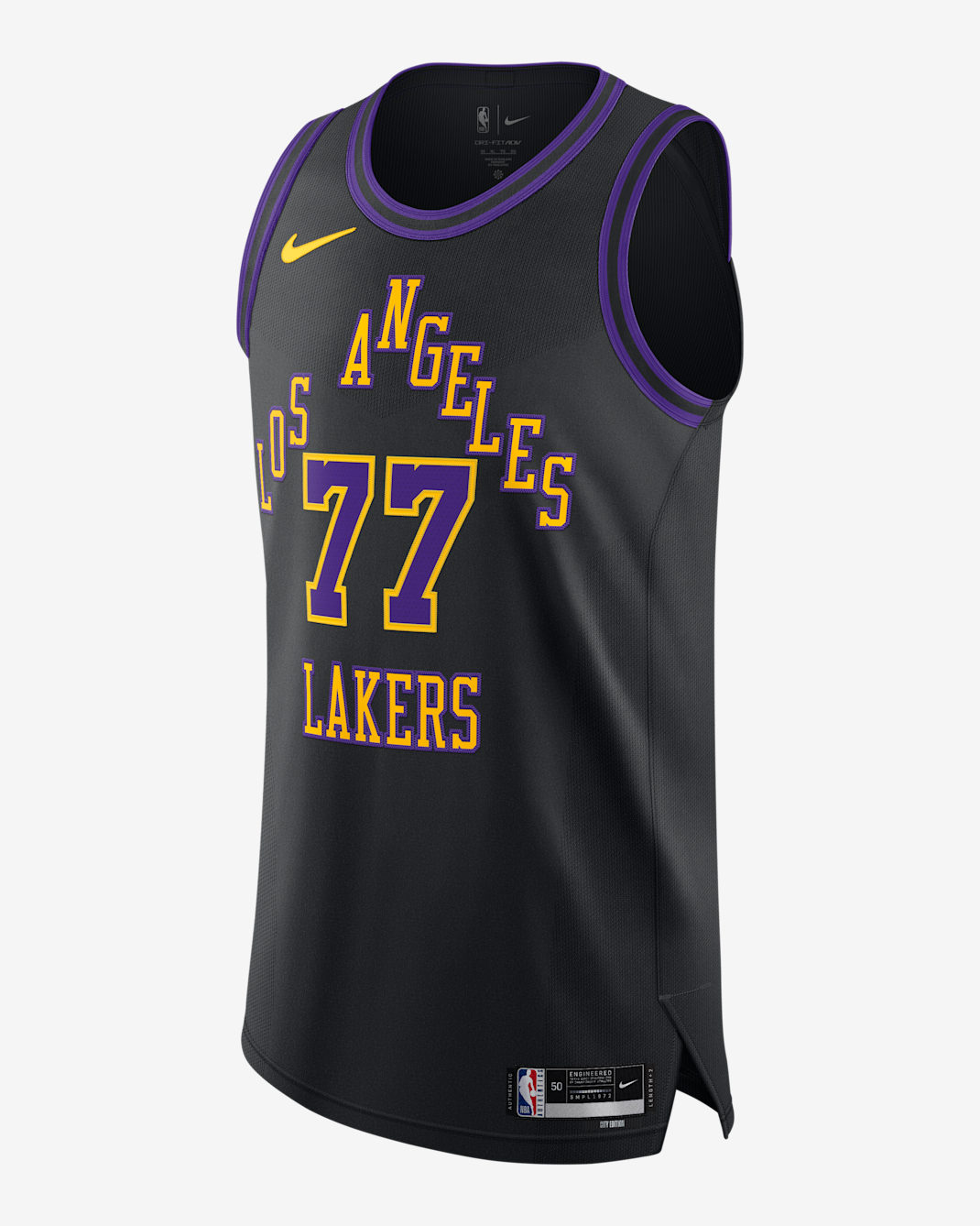 Jersey Nike Dri-FIT ADV NBA Authentic para hombre Los Angeles Lakers City Edition - Negro