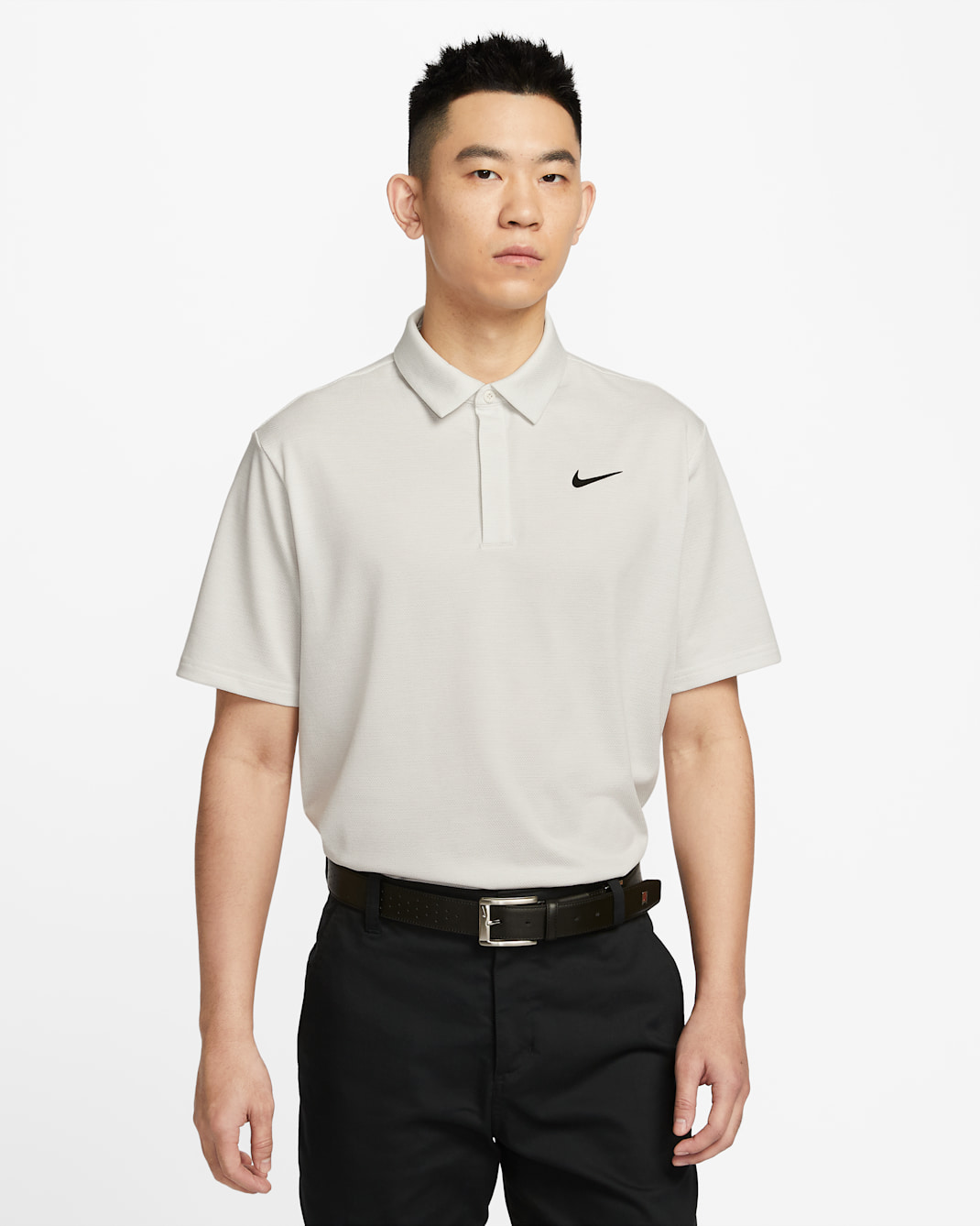 เสื้อโปโลกอล์ฟผ้าแจ็คการ์ดผู้ชาย Dri-FIT Nike Tour - Pale Ivory/Photon Dust/ดำ