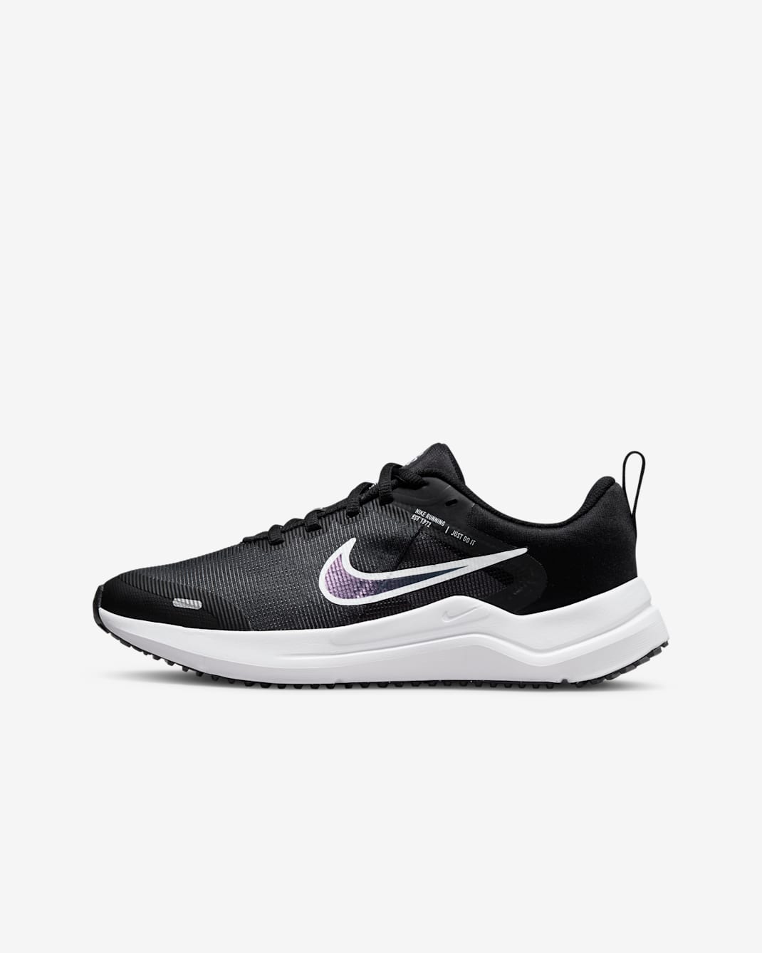 Nike Downshifter 12 Older Kids' Road Running Shoes - Black/Dark Smoke Grey/White