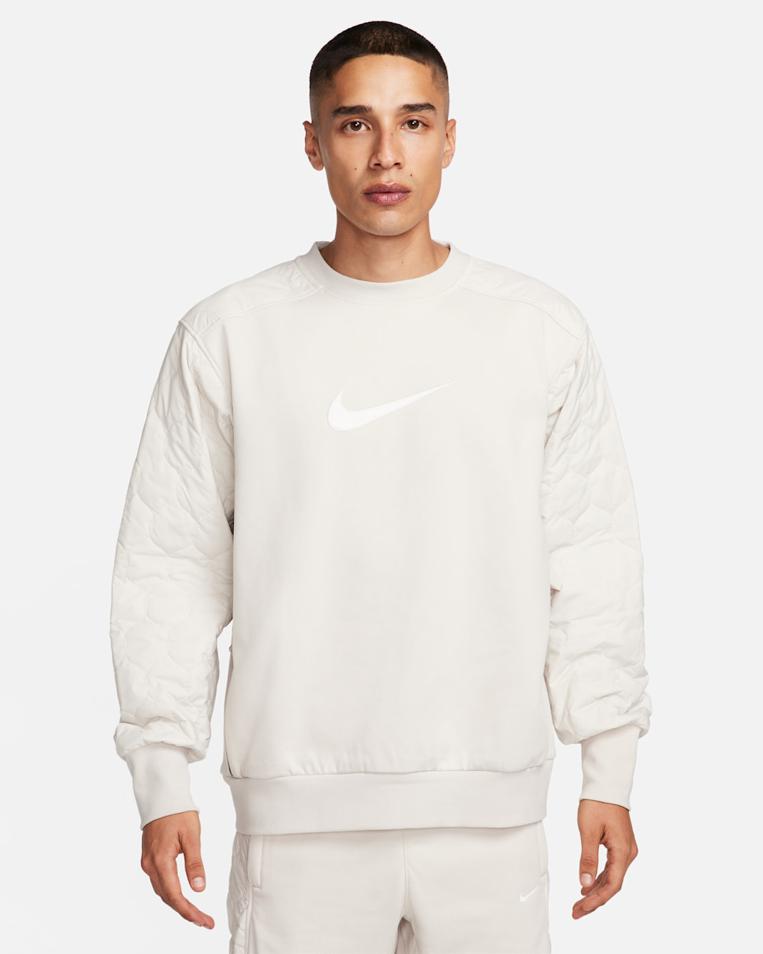 Sudadera de cuello redondo de básquetbol para hombre Nike Standard Issue - Marrón verdoso claro/Vela