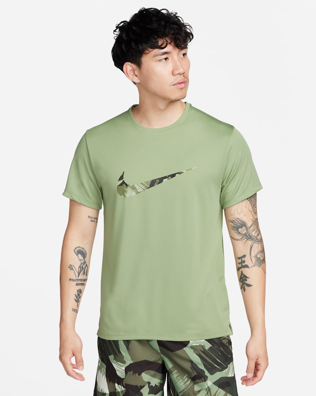 Nike Miler Men's Dri-FIT UV Short-Sleeve Running Top - Oil Green