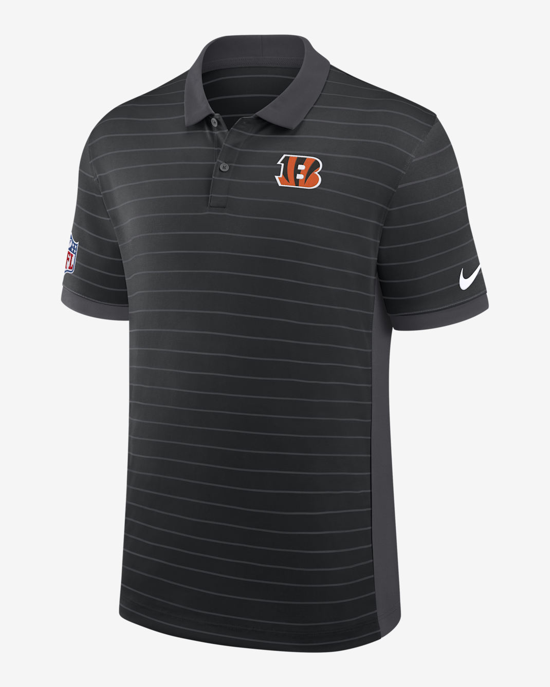 Cincinnati Bengals Sideline Victory Stripe Men's Nike Dri-FIT NFL Polo - Black