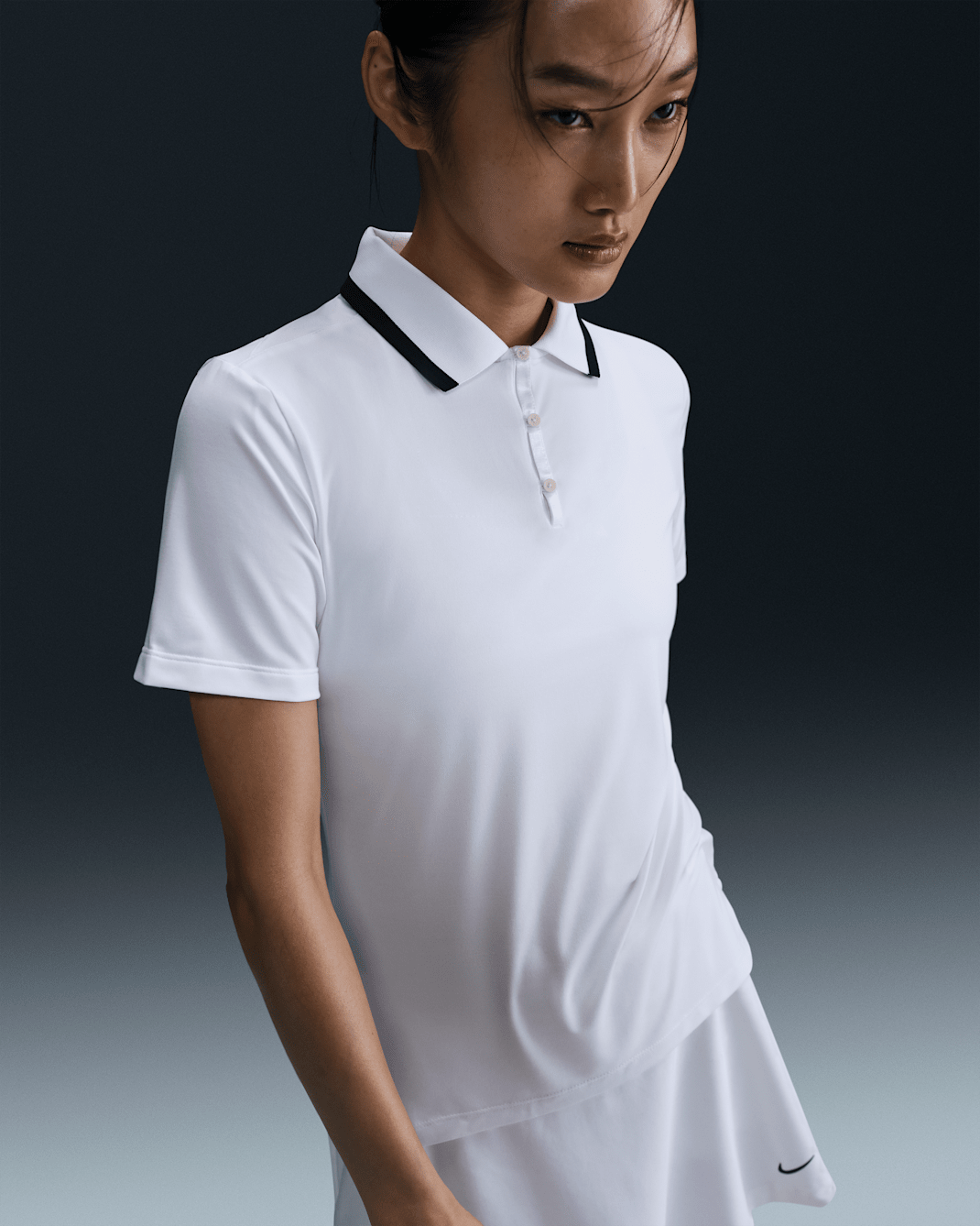 Nike Tour Women's Dri-FIT Short-Sleeve Golf Polo - White/Black/Black