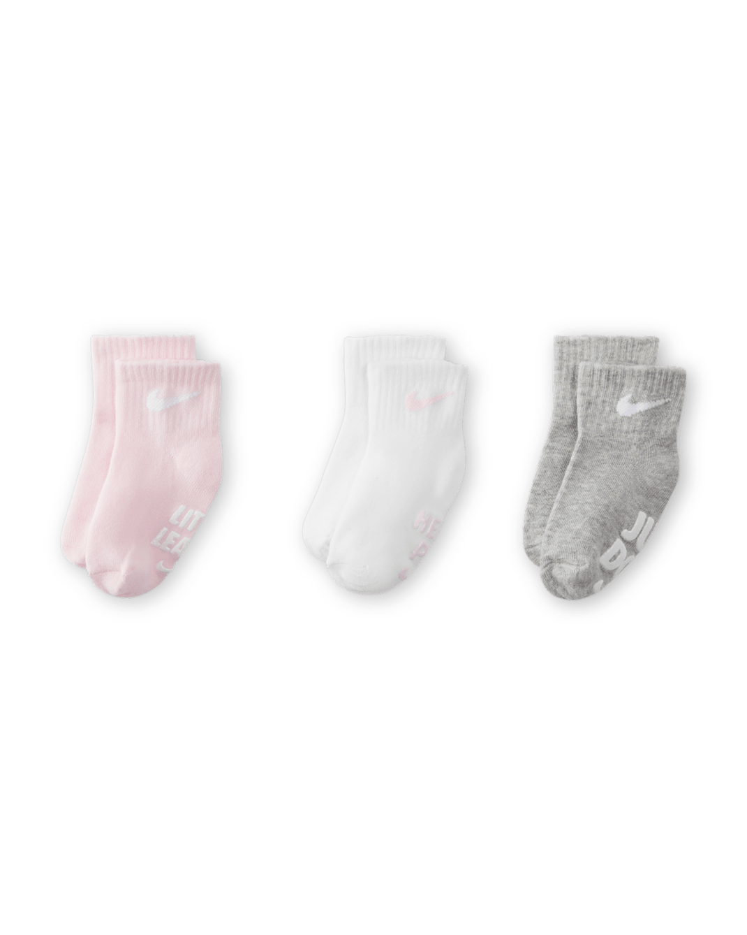 Nike Verbiage Gripper Socks (3 Pairs) Baby Socks - Pink Foam