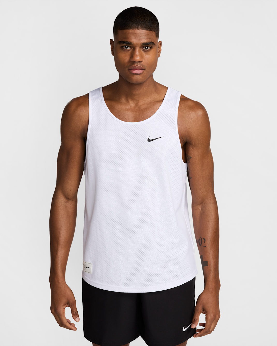 Camiseta de tirantes de malla para hombre Nike Swim - Blanco/Negro
