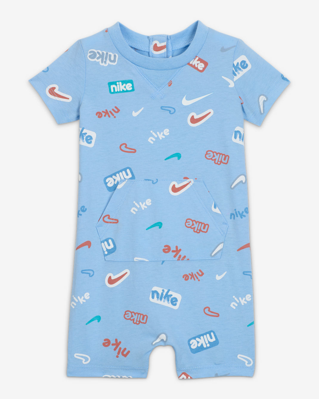 Nike E1D1 Baby Short Sleeve Short Coverall - Psychic Blue