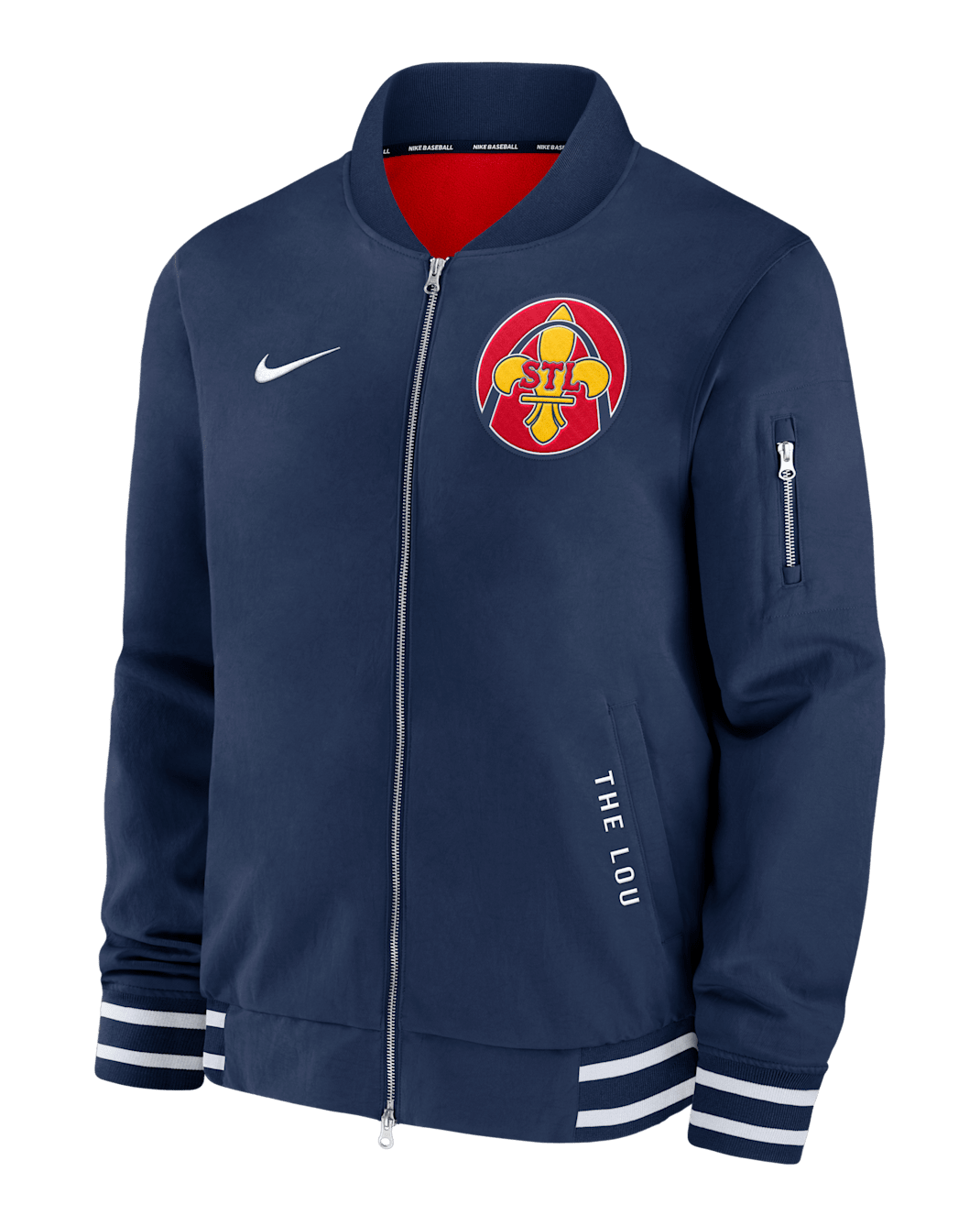 St. Louis Cardinals Authentic Collection City Connect Men's Nike MLB Full-Zip Bomber Jacket - Navy