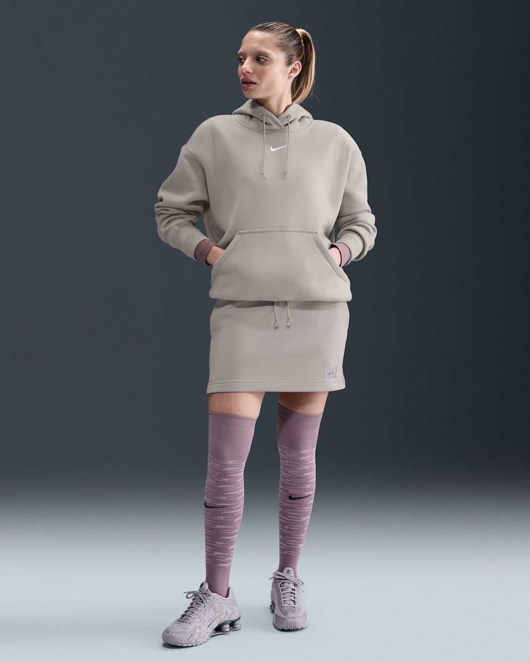 Nike Sportswear Phoenix Fleece Women's Skirt - College Grey/Game Royal