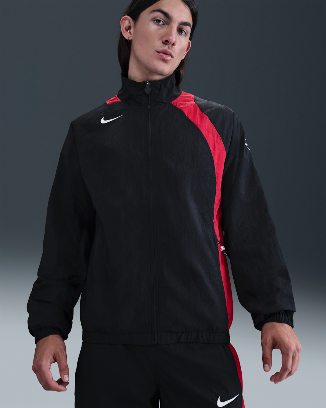 Nike Total 90 Men's Repel Football Tracksuit Jacket - Black/Gym Red/Sail