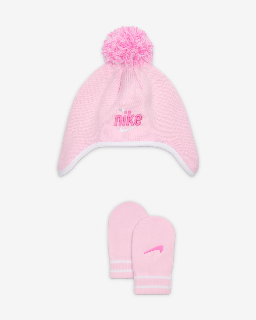 Nike Play For All Baby (12-24M) 2-Piece Peak Beanie Set - Pink Foam