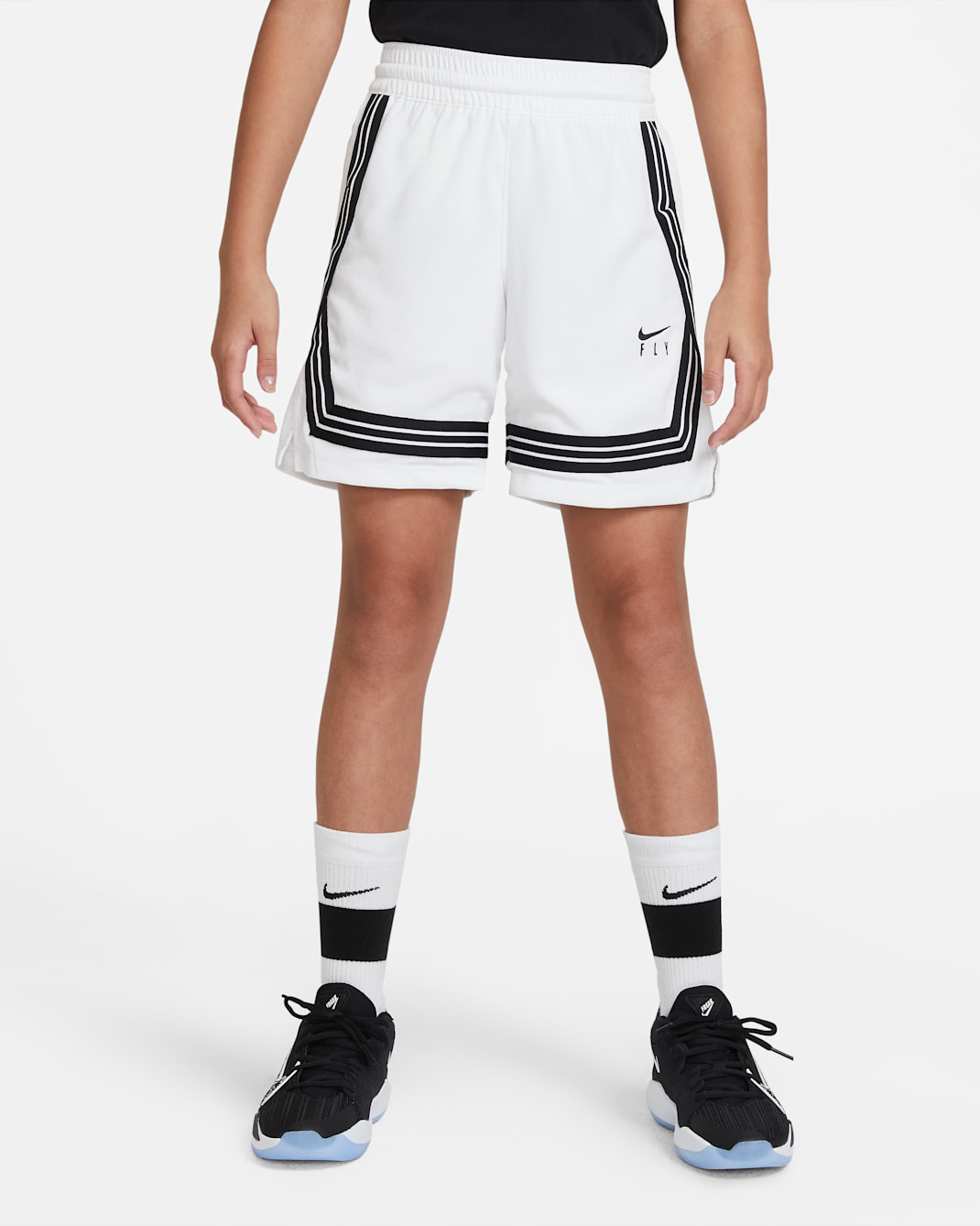 Shorts de básquetbol para niña talla grande Nike Fly Crossover - Blanco/Negro