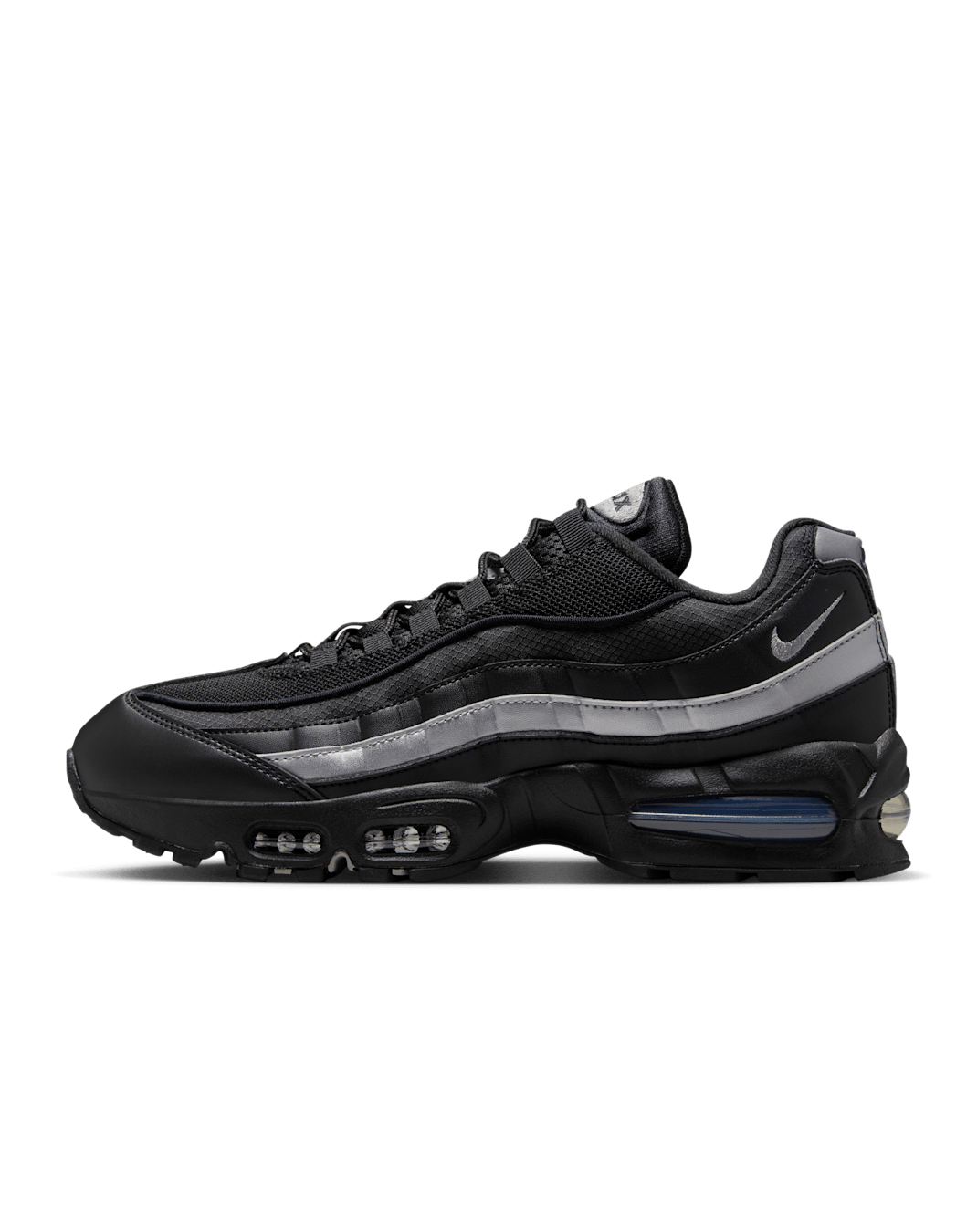 Ανδρικά παπούτσια Nike Air Max 95 "Big Bubble" με ανακλαστικές λεπτομέρειες - Μαύρο/Μαύρο/Λευκό/Metallic Silver
