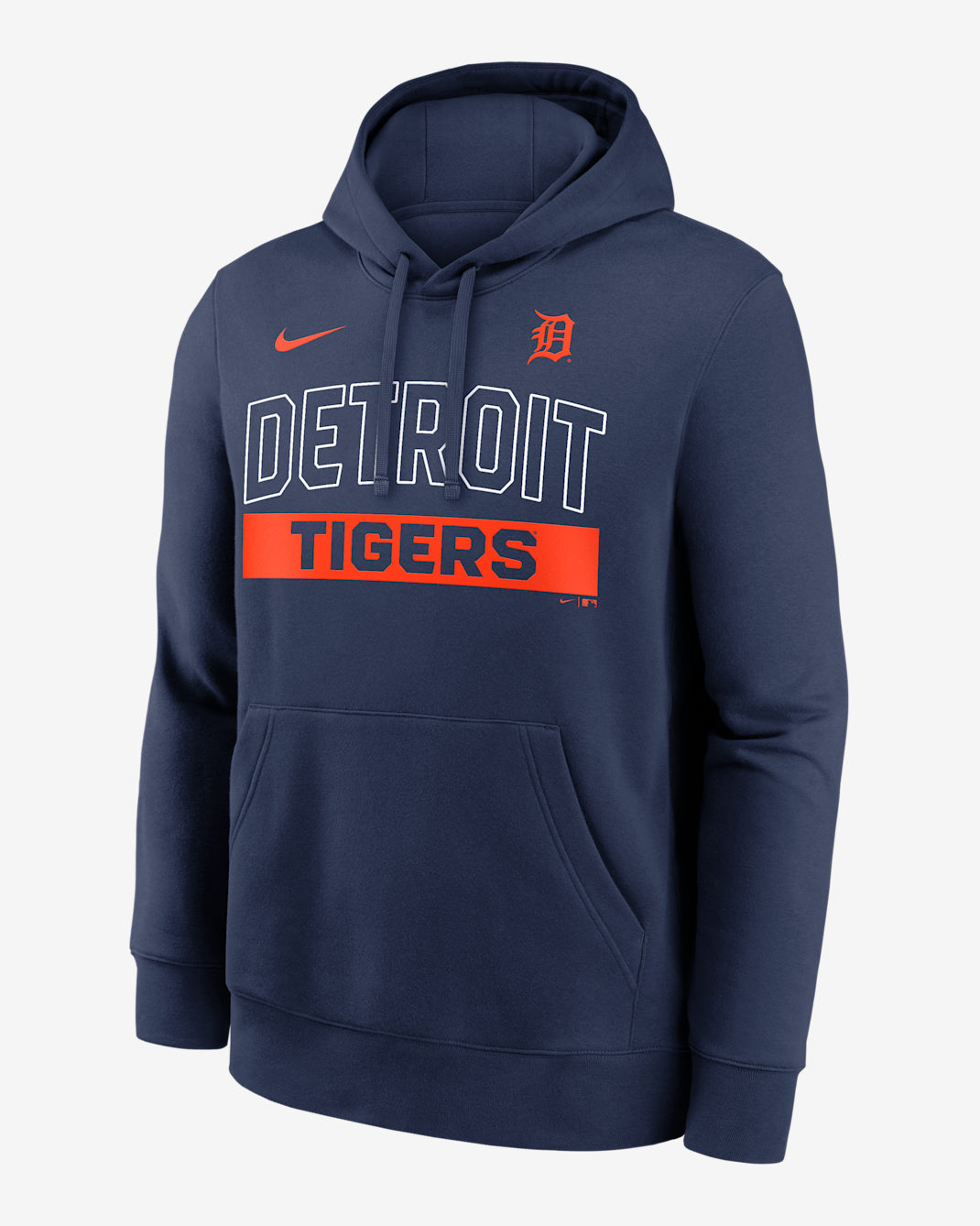 Sudadera con gorro sin cierre Nike de la MLB para hombre Detroit Tigers Club - Azul marino