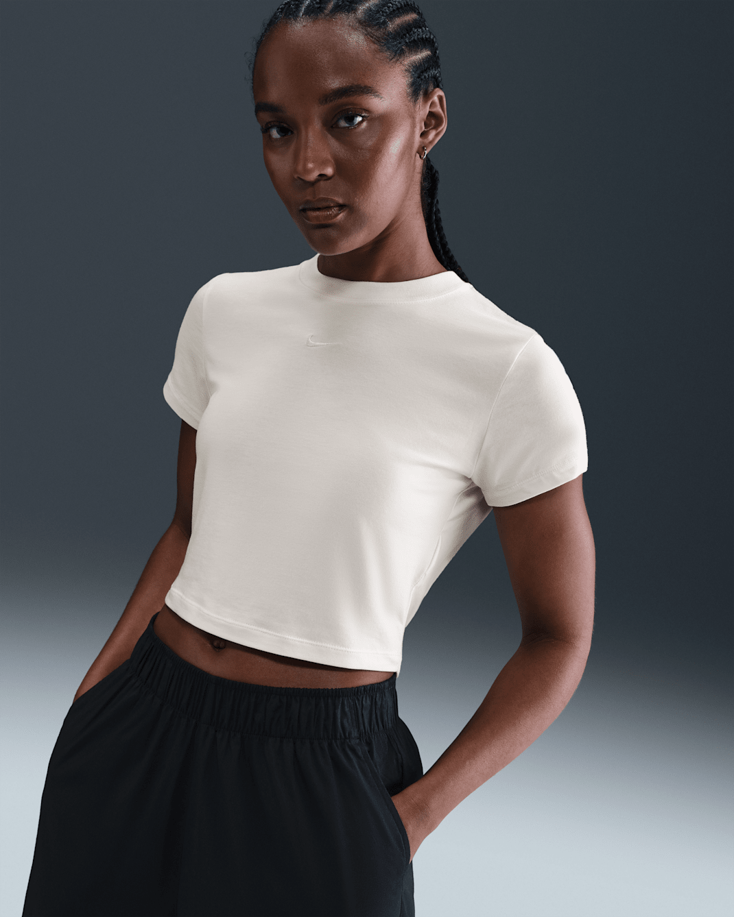 Playera cropped para mujer Nike Sportswear Chill Knit - Marfil pálido