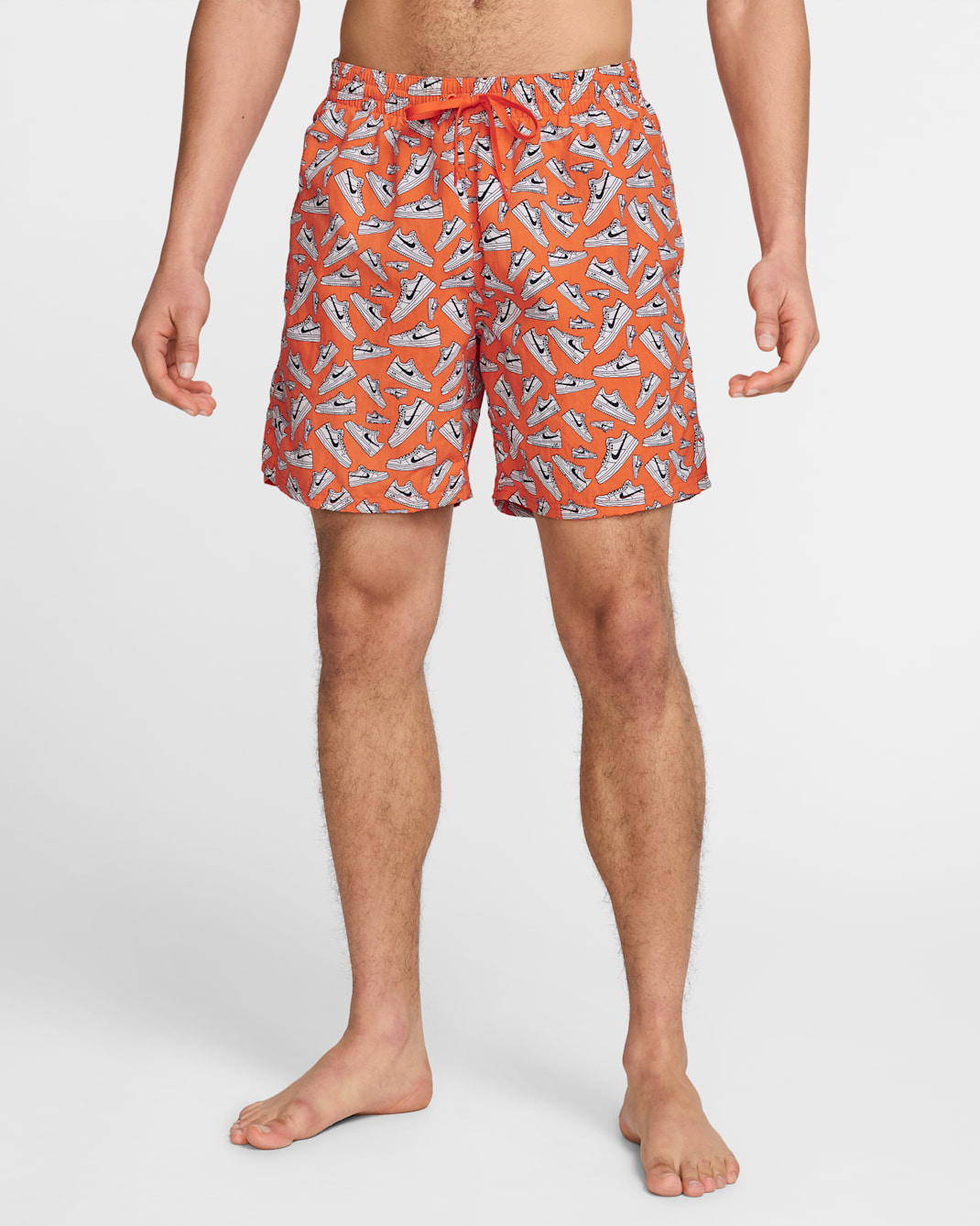 나이키 스윔 브레이커 남성 7인치 풀리 라인드 발리 쇼츠 - 오렌지 블레이즈/화이트/블랙/오렌지 블레이즈