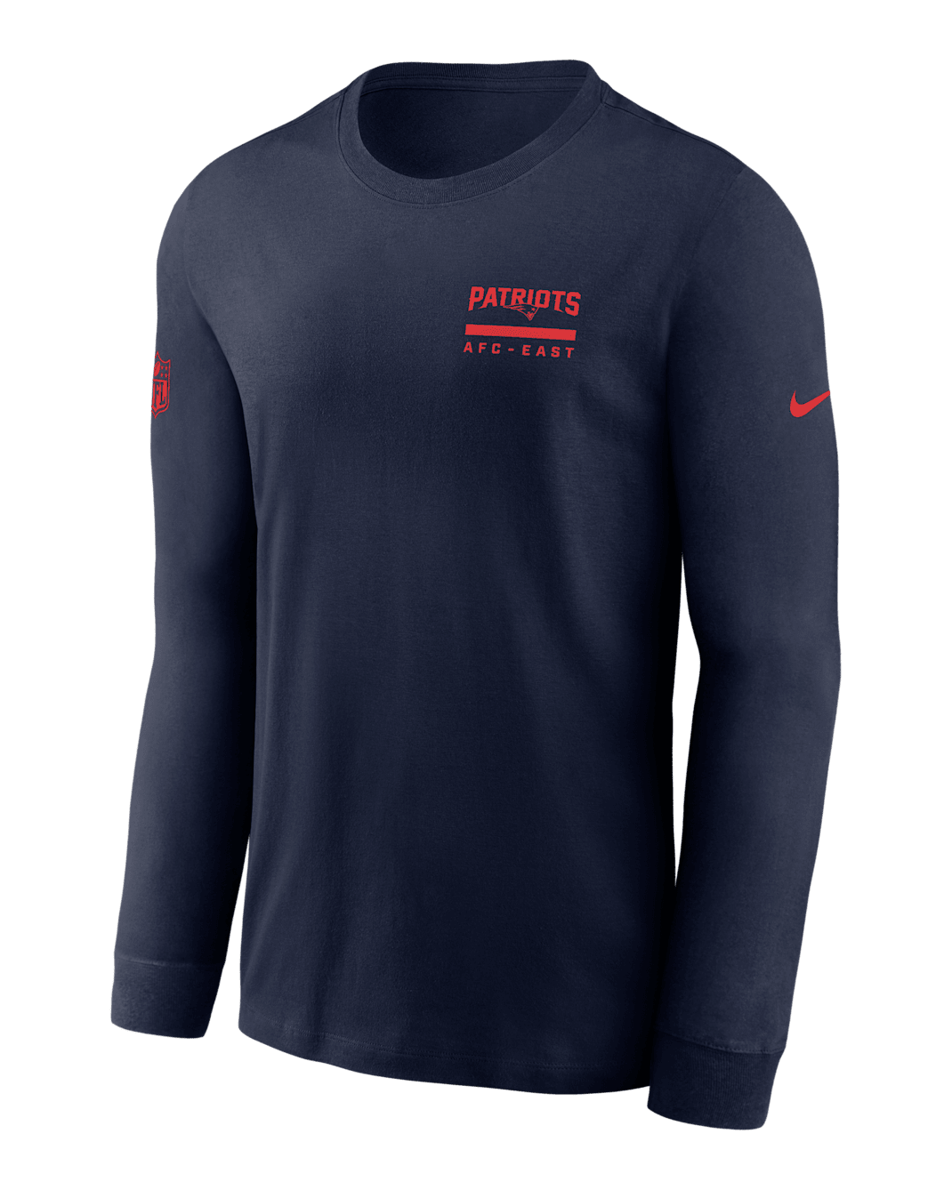 Playera de manga larga Nike Dri-FIT de la NFL para hombre New England Patriots Sideline Team Issue - Azul marino